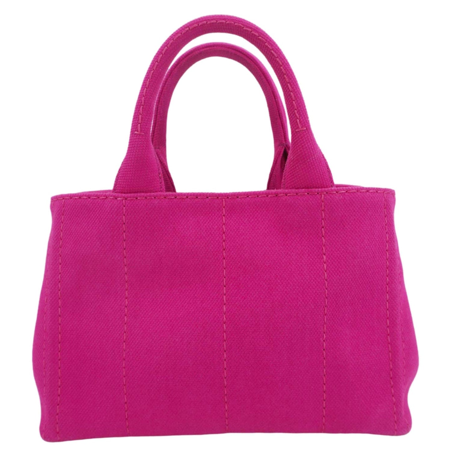 Prada Canapa Print Tote Bag Canvas Pink Small