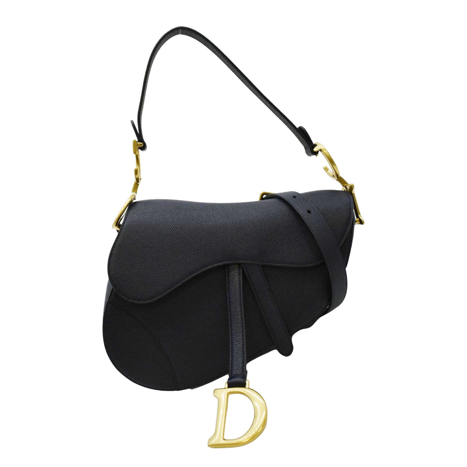 Dior Saddle Grained Calfskin Satchel Shoulder Bag Leather Blue Navy Satchel Bag
