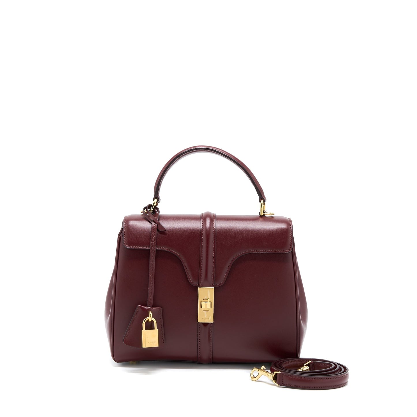Celine Purse Light Burgundy Calfskin Handbag Small Travel Bag