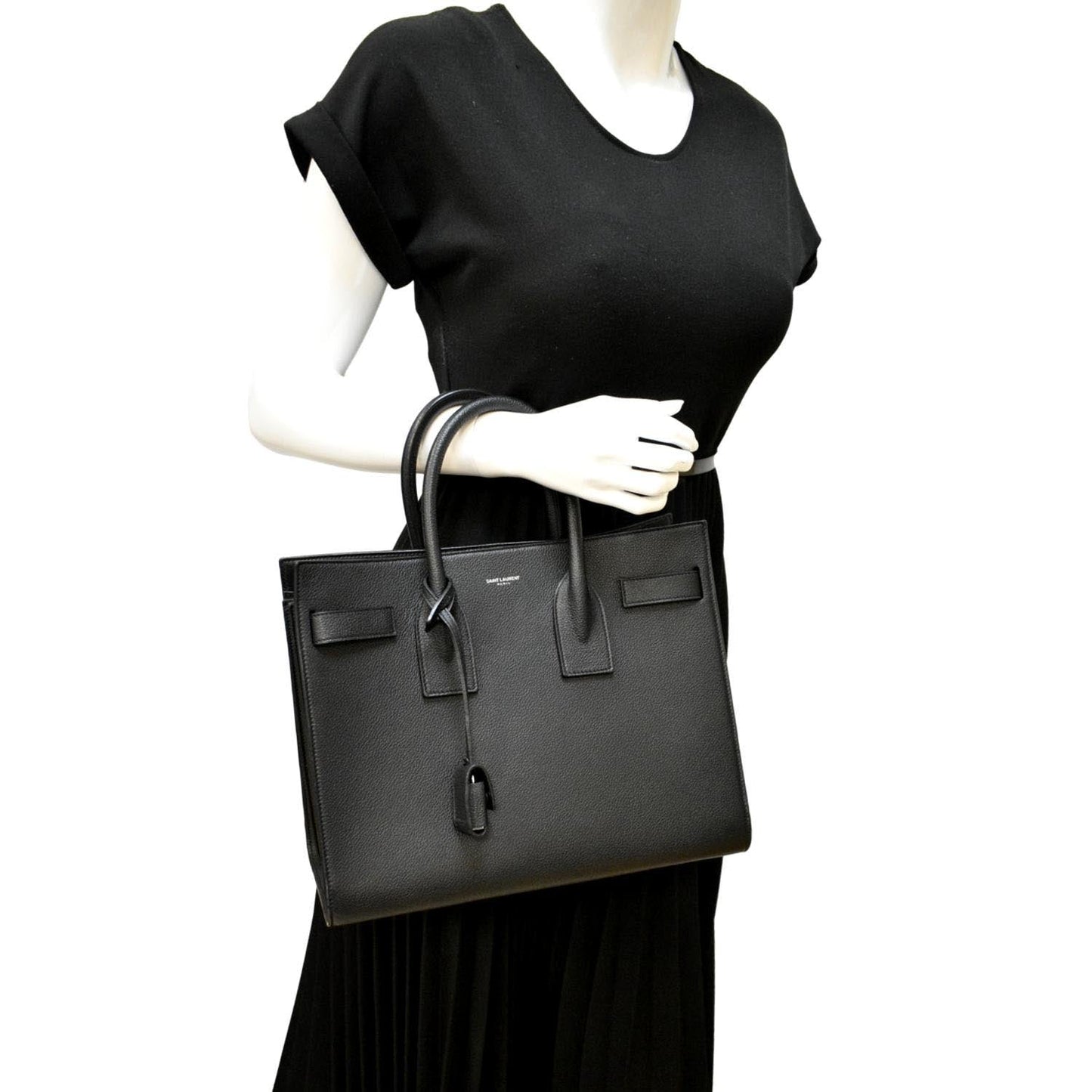 YSL Saint Laurent Yves Sac De Jour Satchel Shoulder Bag Leather Black Satchel Bag De Jour 5