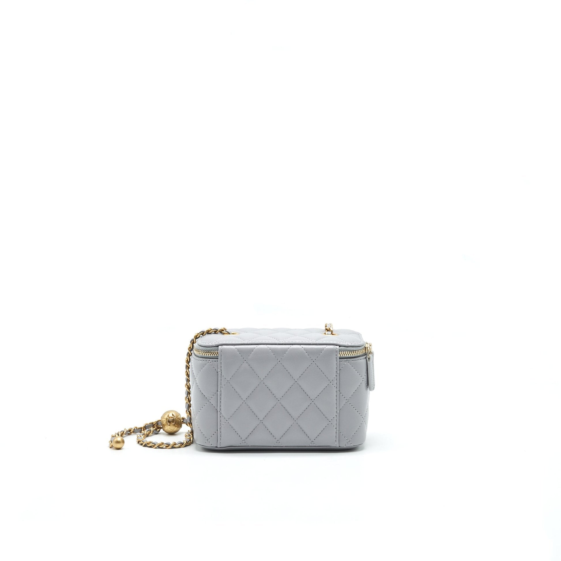 Chanel 21B Pearl Crush Long Vanity Light Grey Handbag