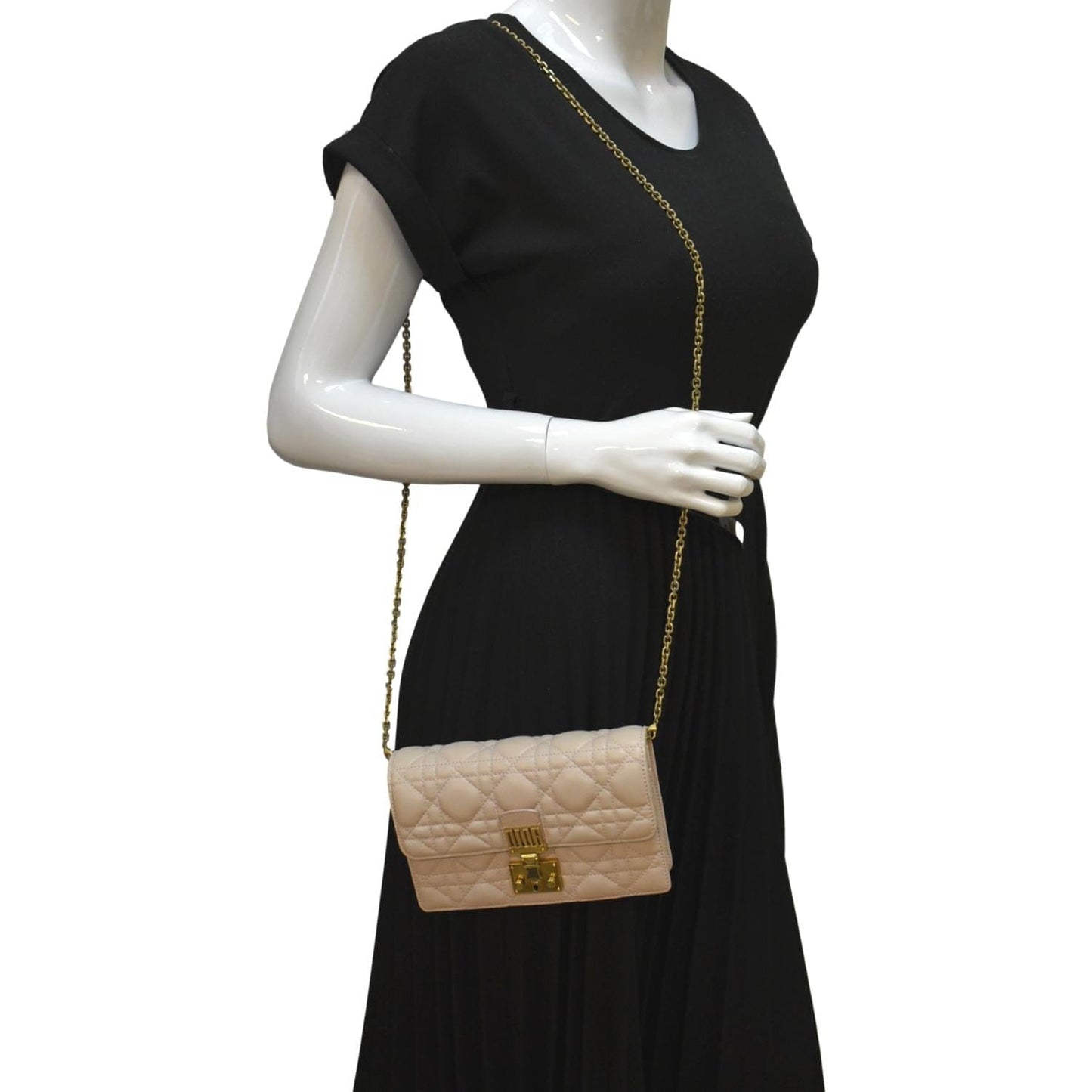 Dior addict Lambskin Crossbody Bag Dusty Leather Quilted