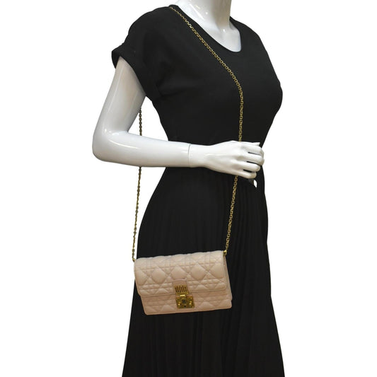 Dior addict Crossbody Bag Dusty Leather Lambskin Quilted