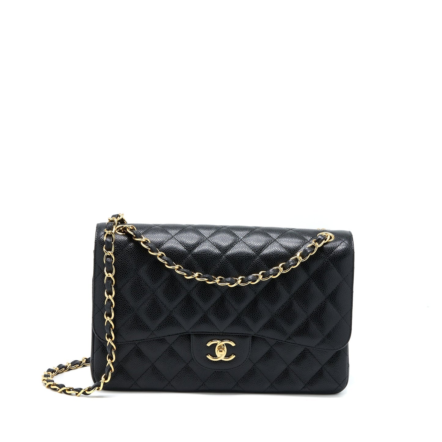 Chanel Jumbo Classic Double Flap Caviar GHW Black Shoulder Bag Ghw 2