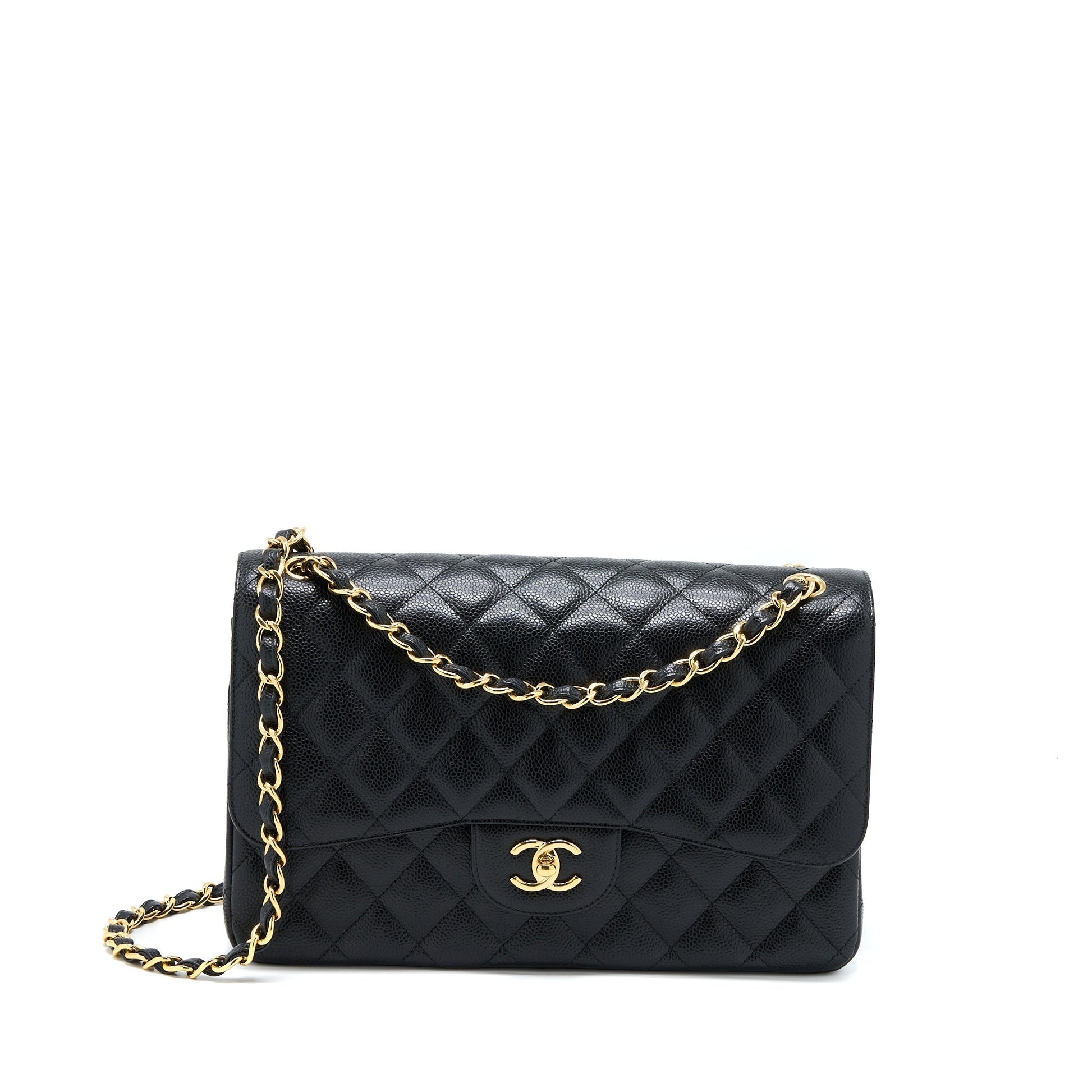 Chanel Jumbo Classic Double Flap Caviar GHW Black Shoulder Bag Ghw 2