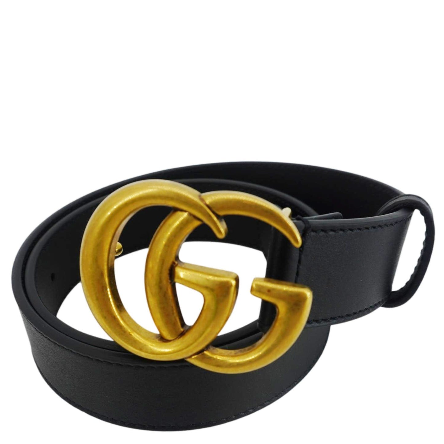 Gucci Buckle Belt Handbag Leather Black Accessory 70 28