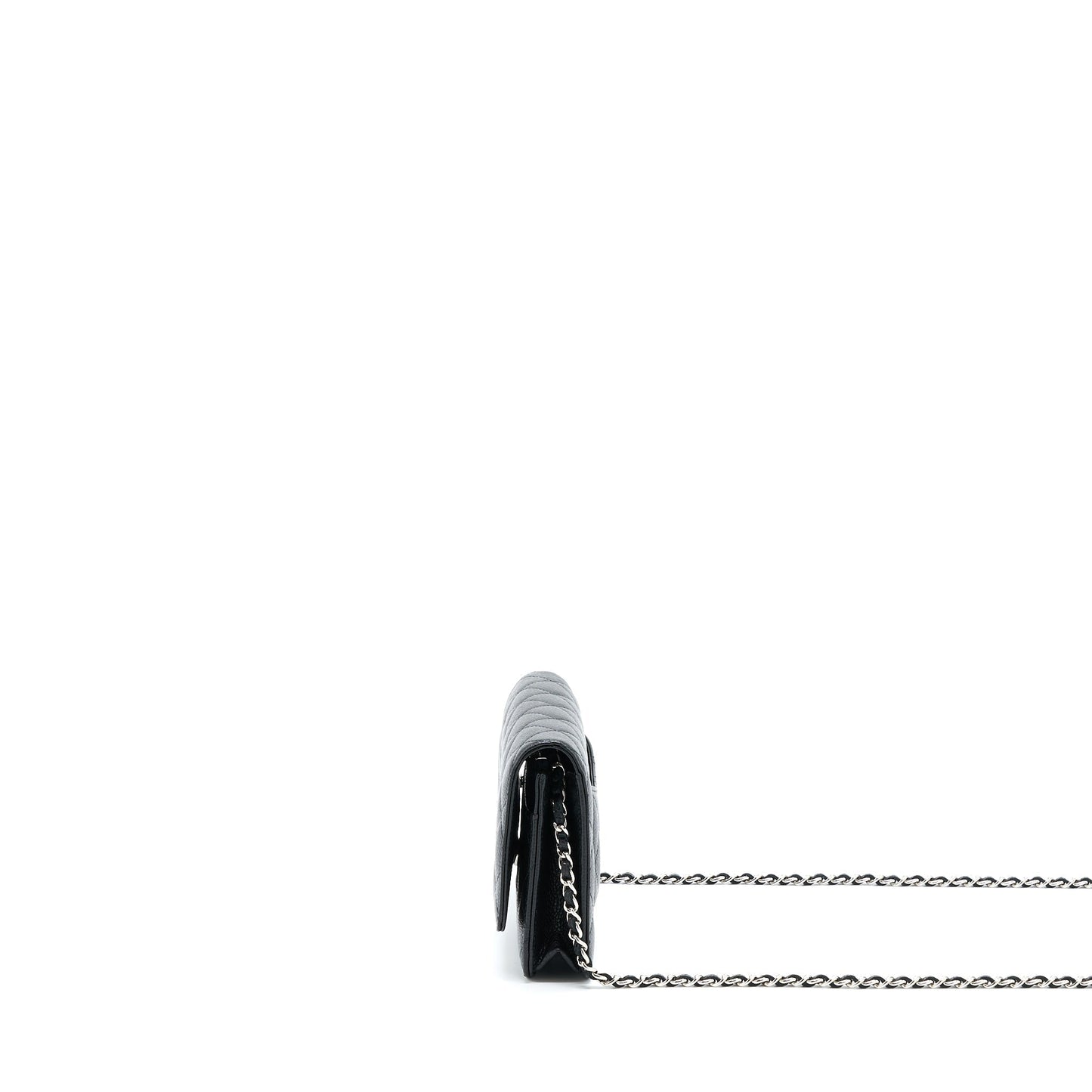 Chanel Classic On Caviar SHW Microchip Black Wallet Case Microchip 3