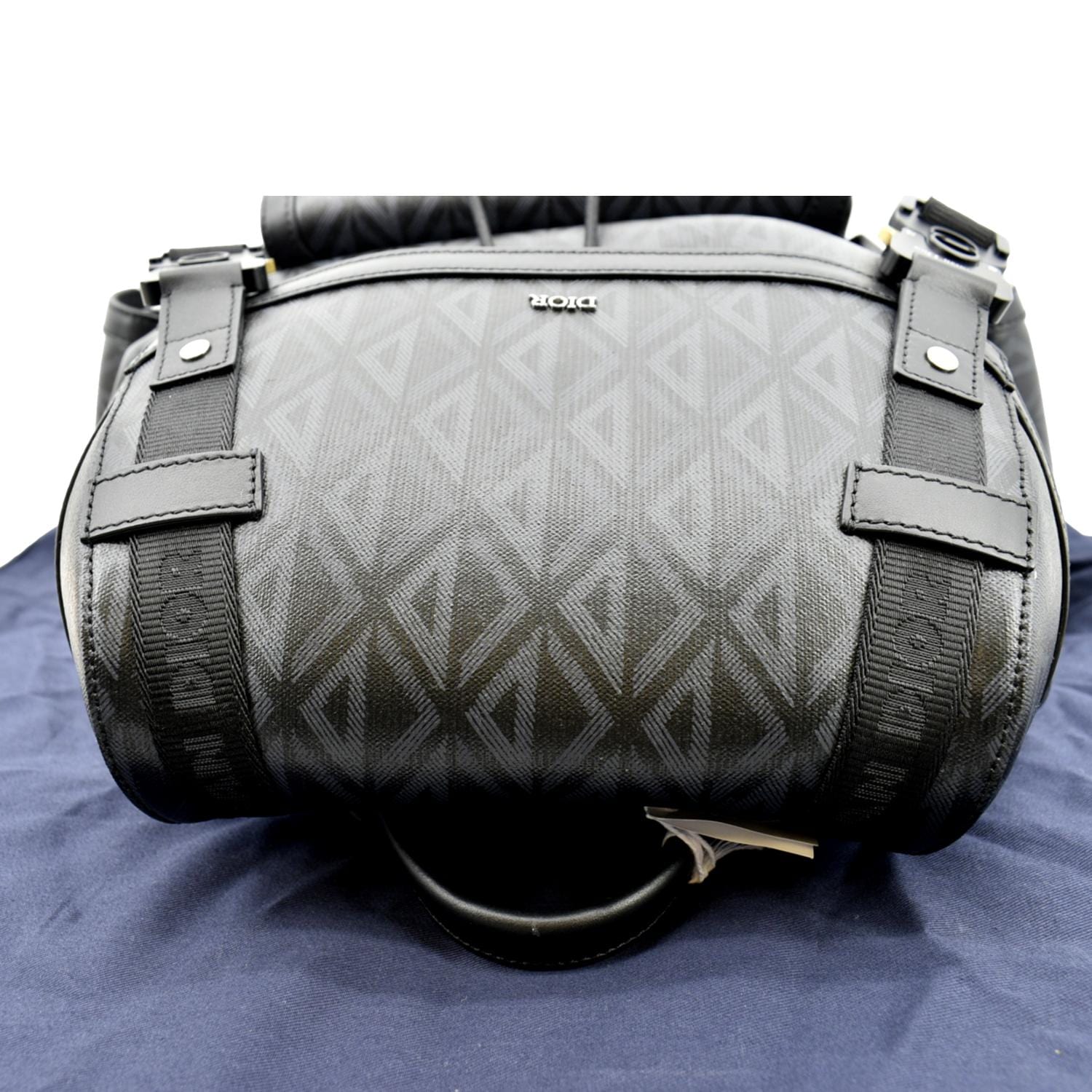 Dior Hit The Road Diamond Backpack Handbag Canvas Black