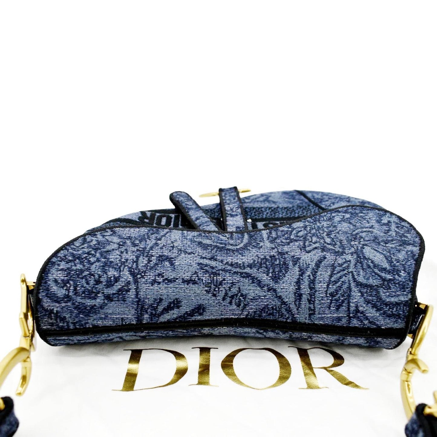 Dior Saddle Shoulder Bag Denim Blue