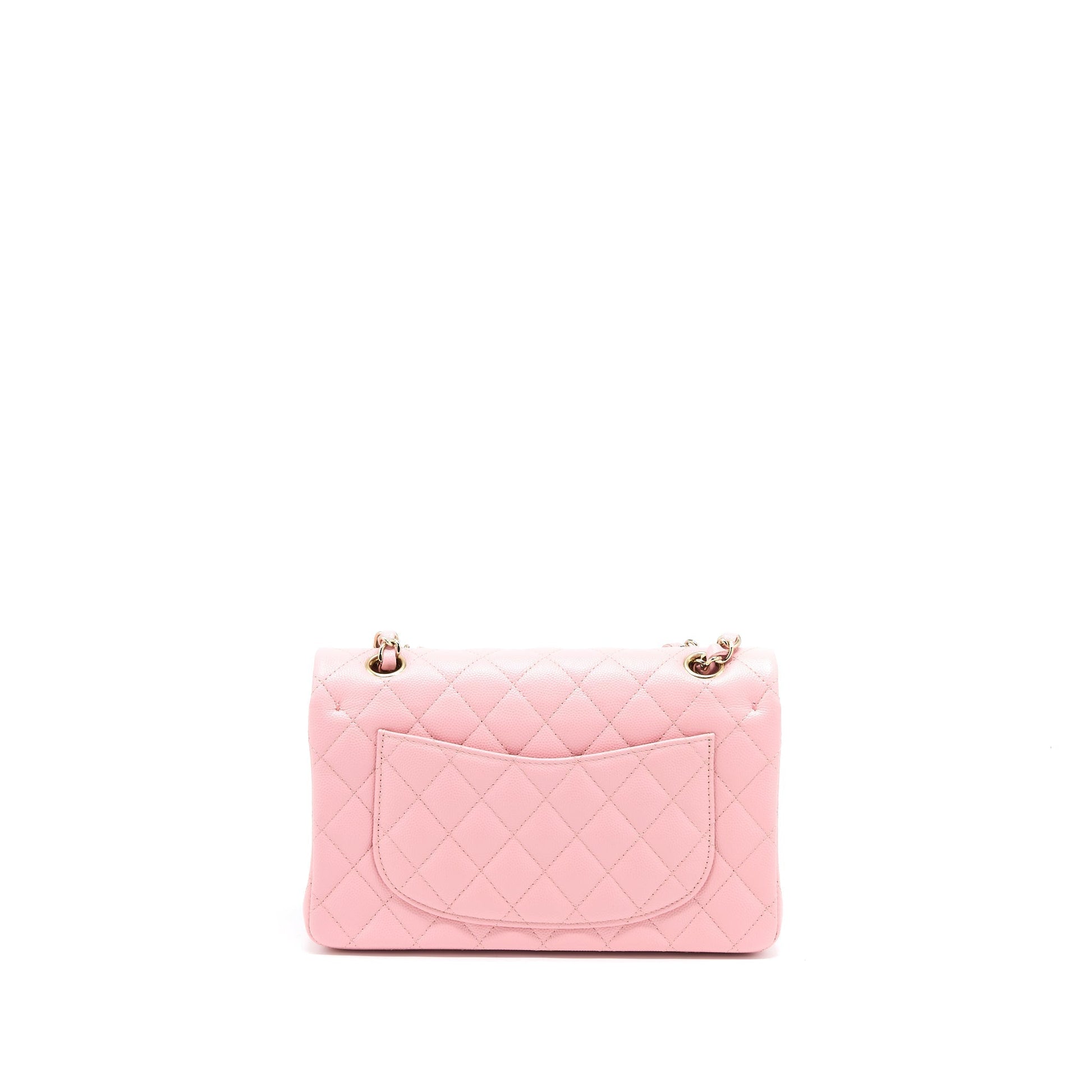 Chanel 22C Classic Double Flap Caviar LGHW Pink Small Shoulder Bag
