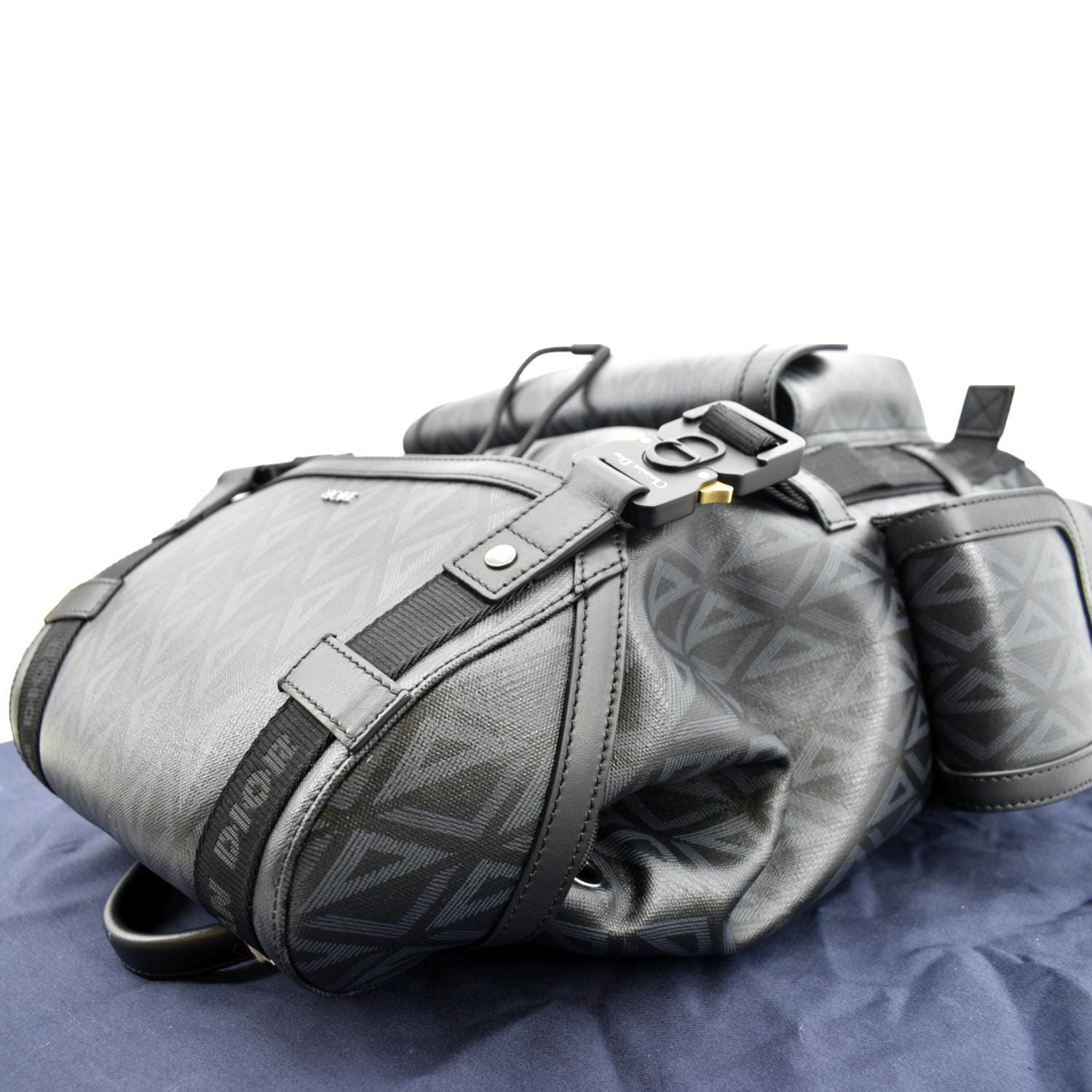 Dior Hit The Road Diamond Backpack Canvas Black