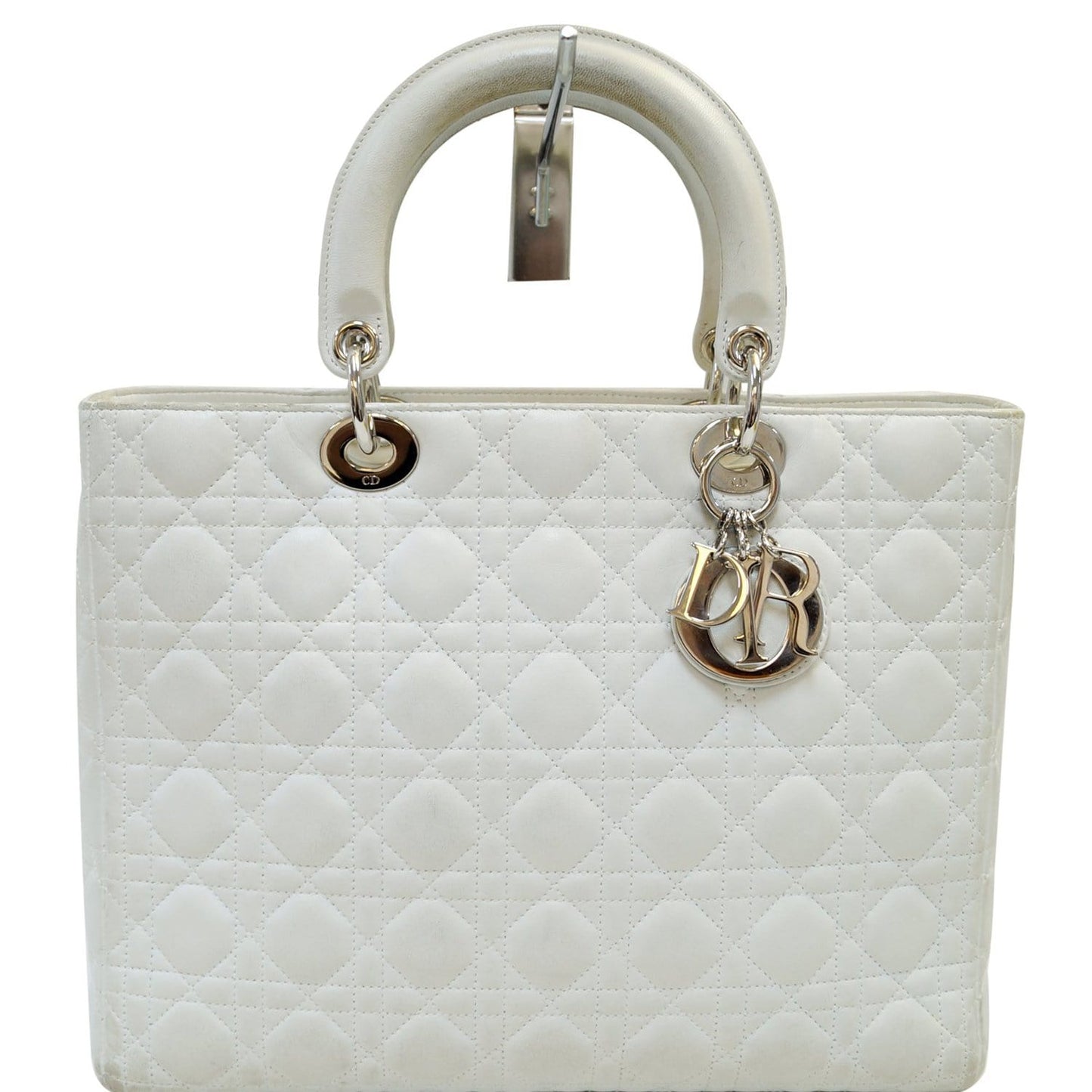 Dior Lambskin Lady Shoulder Bag Call Leather White