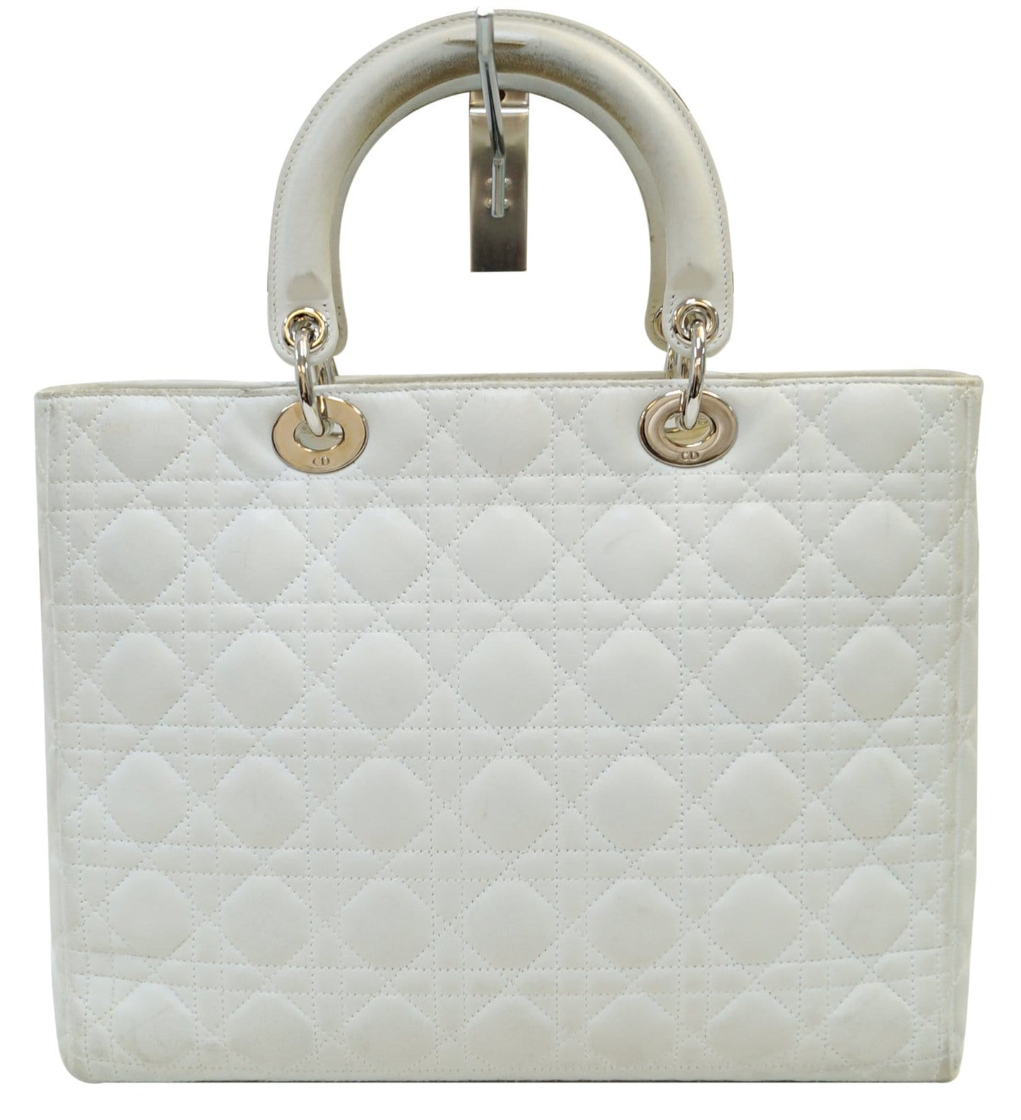 Dior Lambskin Lady Shoulder Bag Call Leather White