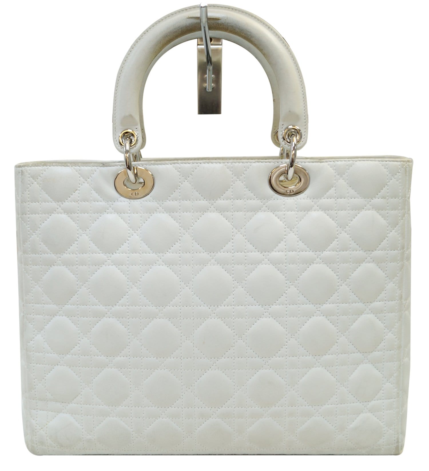 Dior Lambskin Lady Shoulder Bag Call Leather White