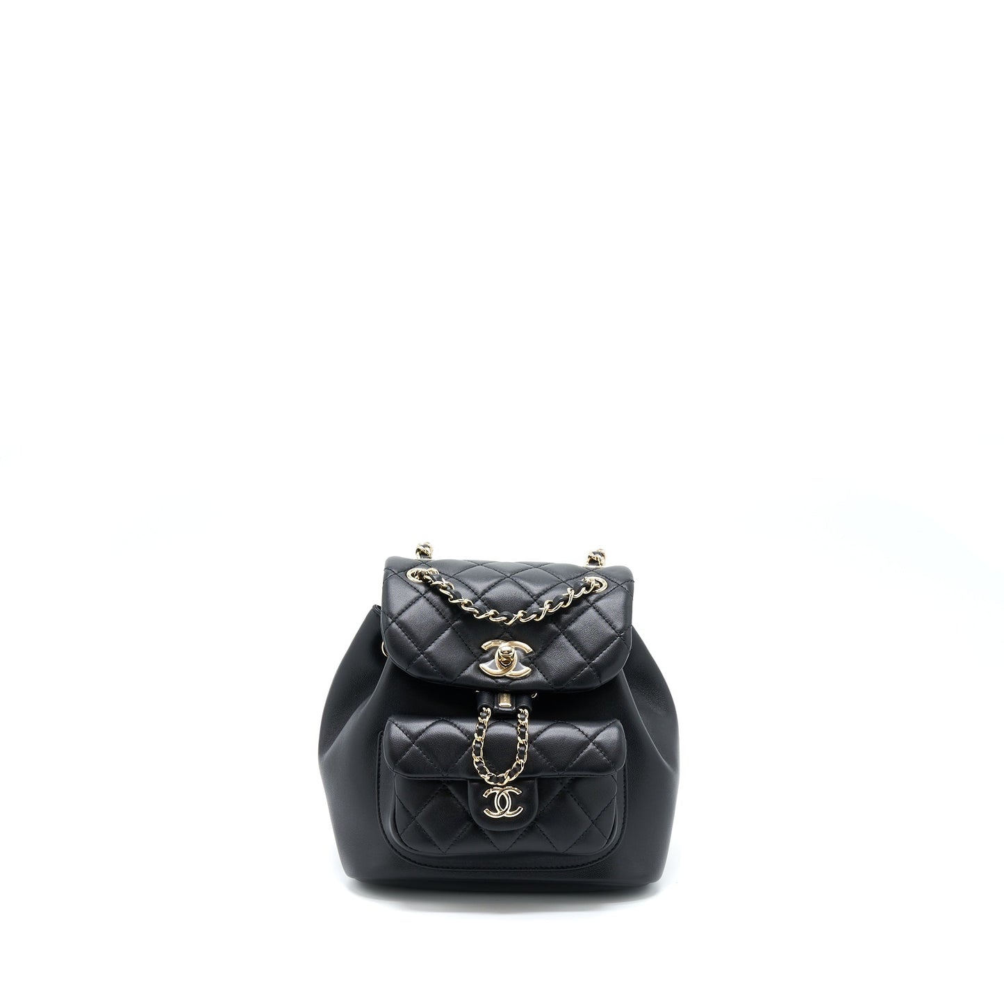 Chanel Duma Backpack Lambskin LGHW Microchip Black