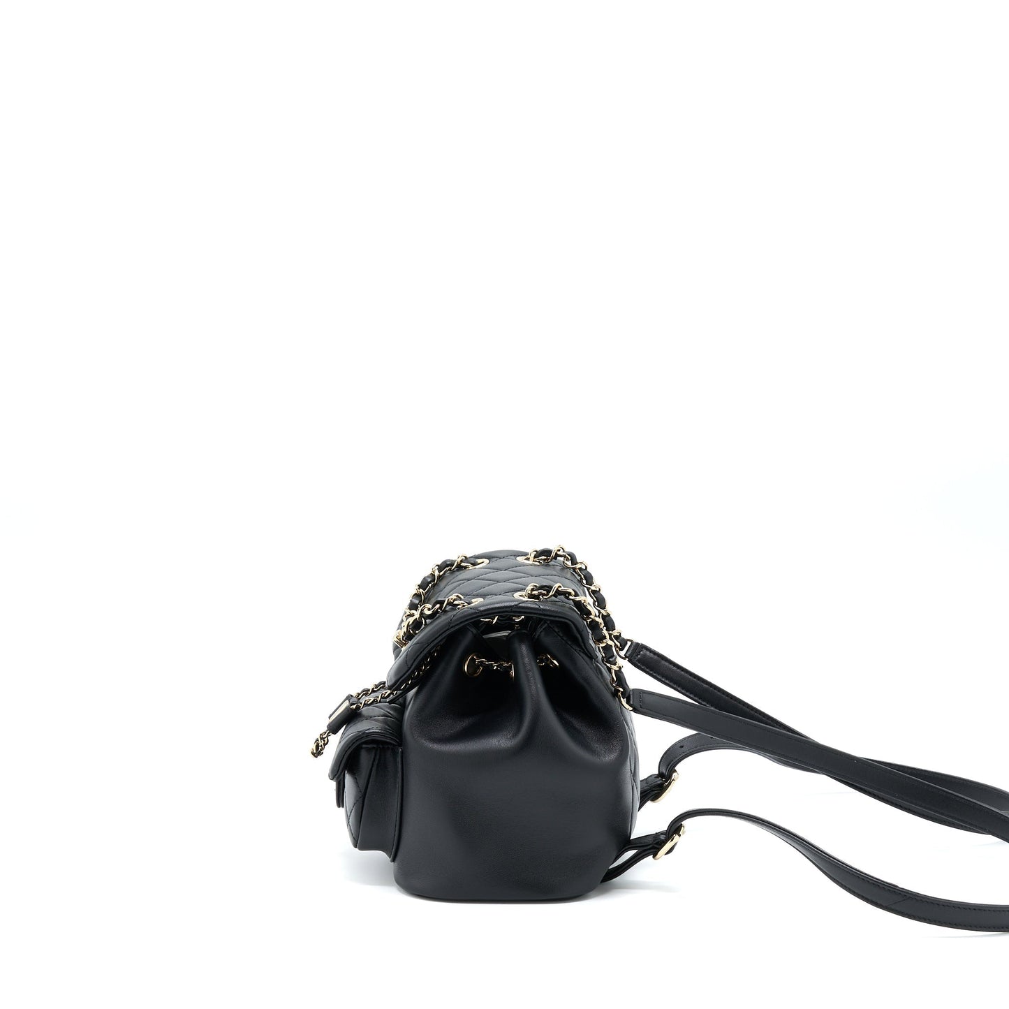 Chanel Duma Backpack Lambskin LGHW Microchip Black