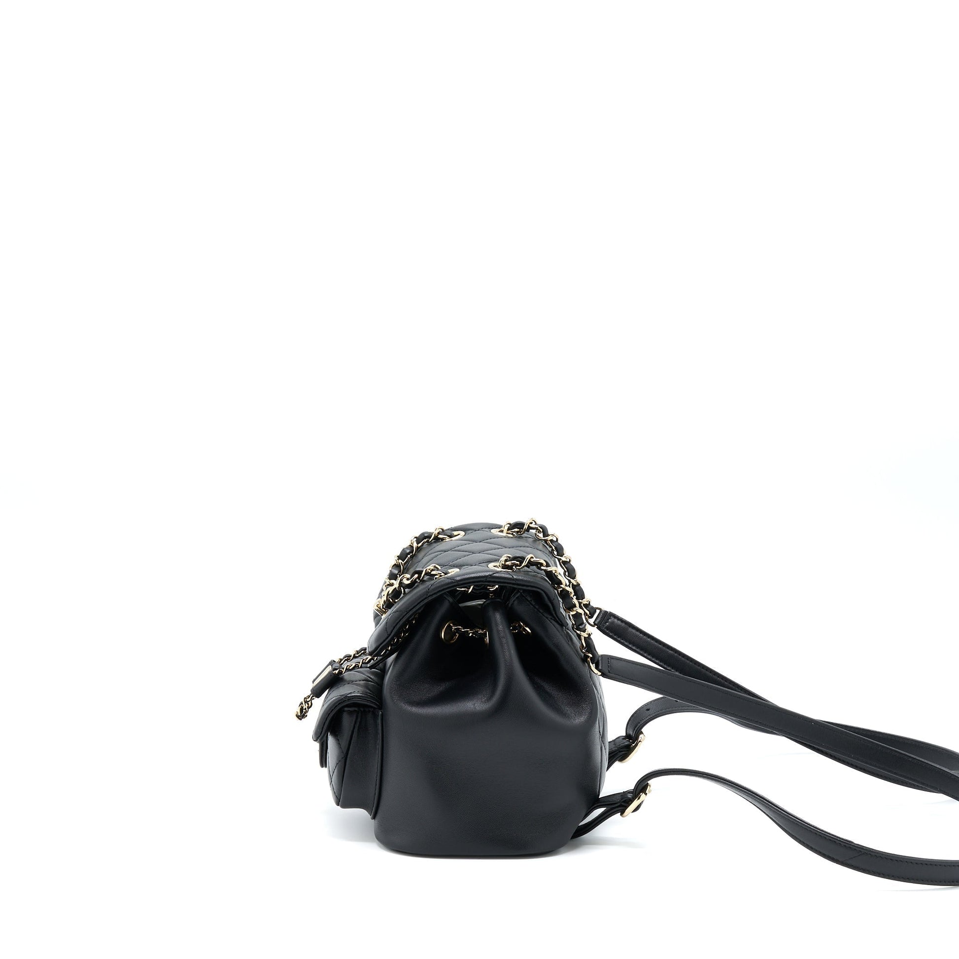 Chanel Duma Backpack Lambskin LGHW Microchip Black
