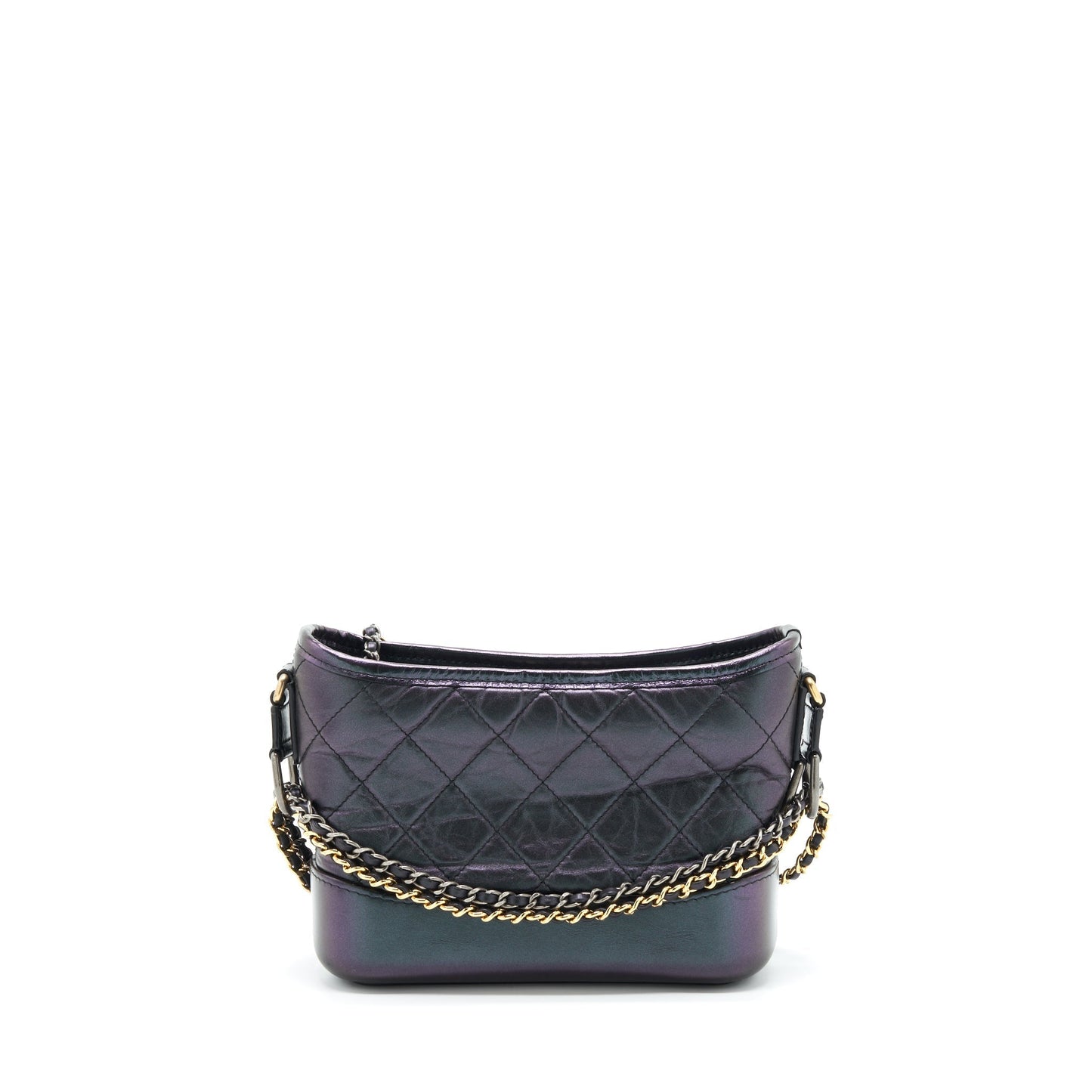 Chanel Gabrielle Hobo Lambskin Iridescent Purple Hardware Multicolour Small Shoulder Bag