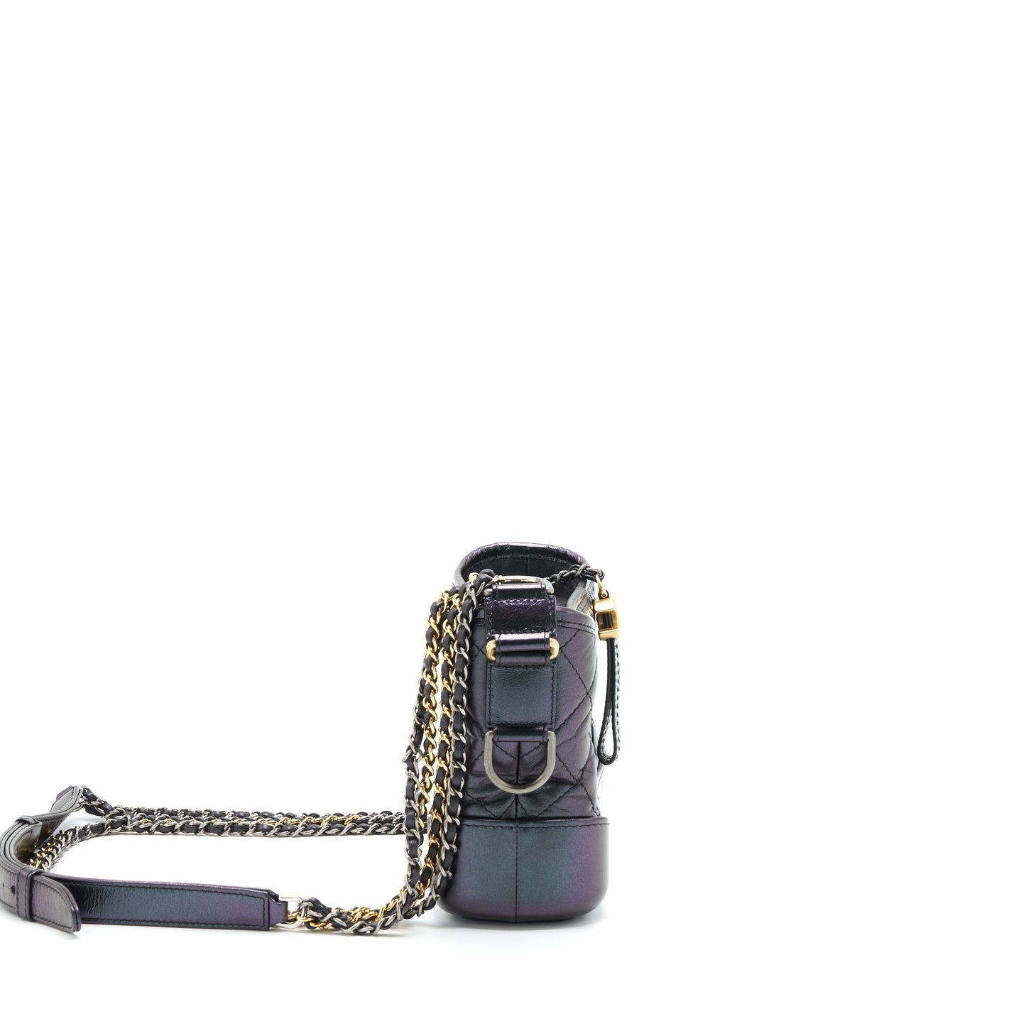 Chanel Gabrielle Hobo Lambskin Iridescent Purple Hardware Multicolour Small Shoulder Bag