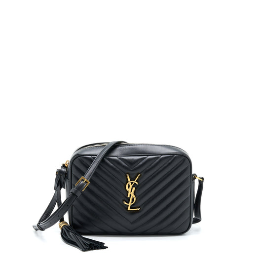 YSL Saint Laurent Lou Camera Purse Calfskin Travel Bag Black