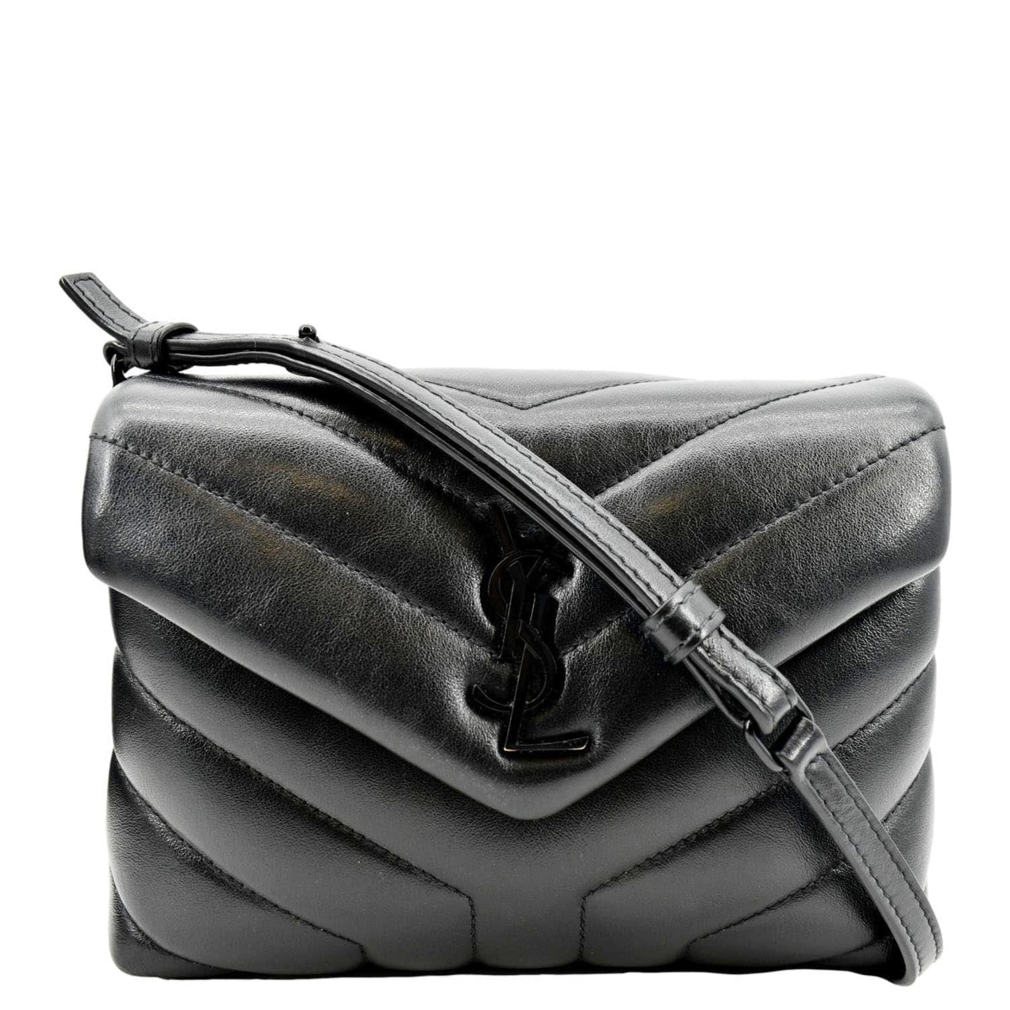 YSL Saint Laurent Yves Loulou Crossbody Bag Leather Matelasse Black Loulou Toy 2