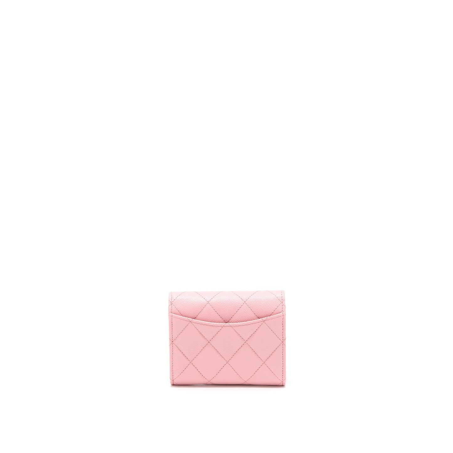 Chanel 22C Flap Card Holder Caviar LGHW Pink Wallet Case
