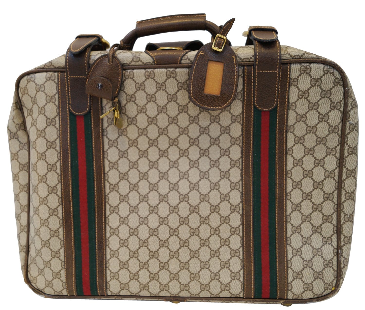 Gucci Classic Stripes Suitcase Bag Canvas Monogram Travel Bag
