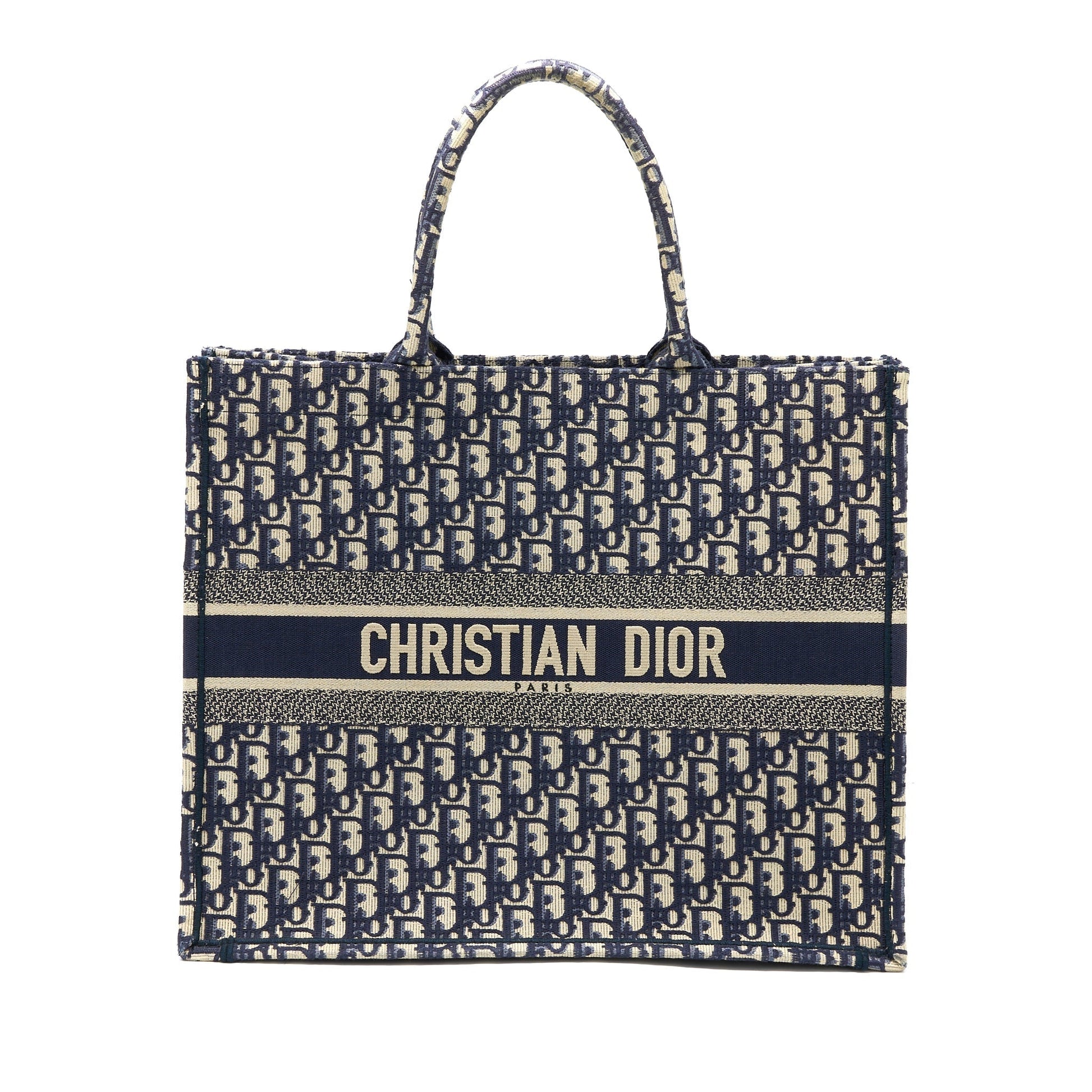 Dior Book Tote Oblique Jacquard Handbag Blue Large Tote Bag Jacquard Handbag
