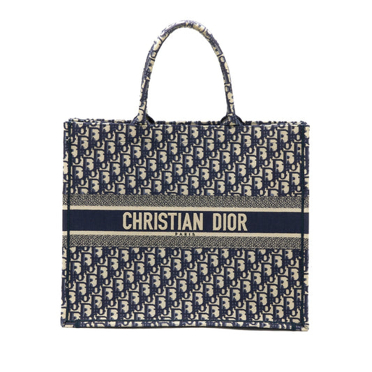 Dior Book Tote Oblique Jacquard Handbag Blue Large Tote Bag Jacquard Handbag