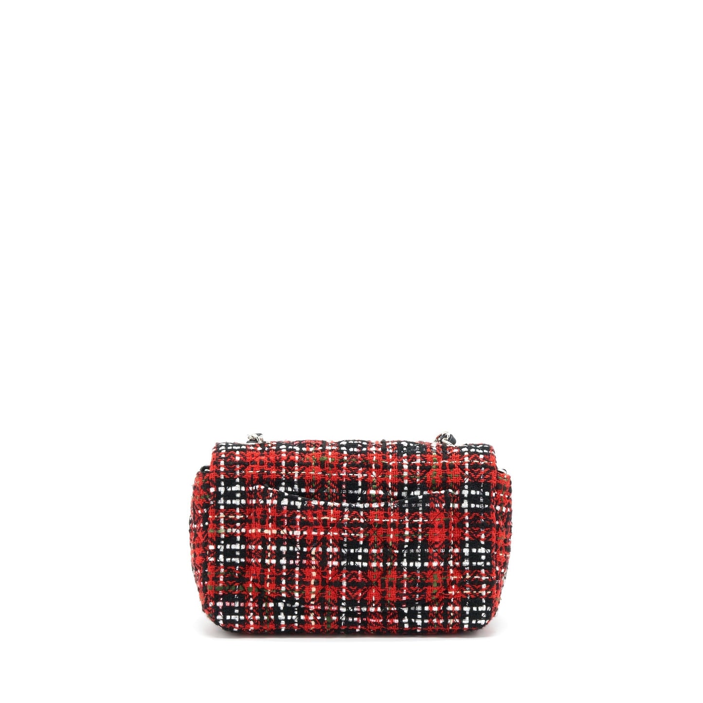 Chanel Rectangular Flap Tweed SHW Black Red Shoulder Bag