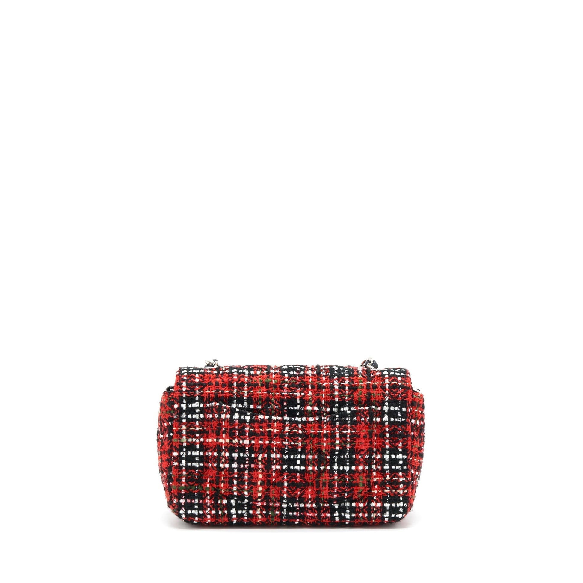 Chanel Rectangular Flap Tweed SHW Black Red Shoulder Bag