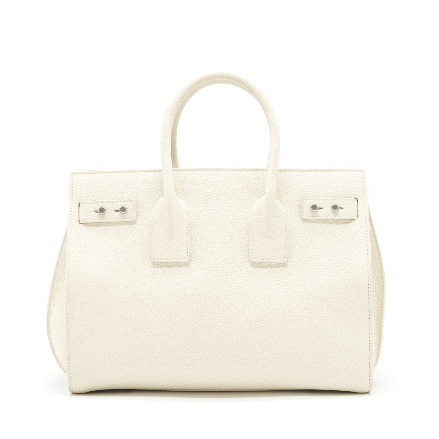 YSL Saint Laurent Sac De Jour Tote Purse Calfskin White Tote Bag