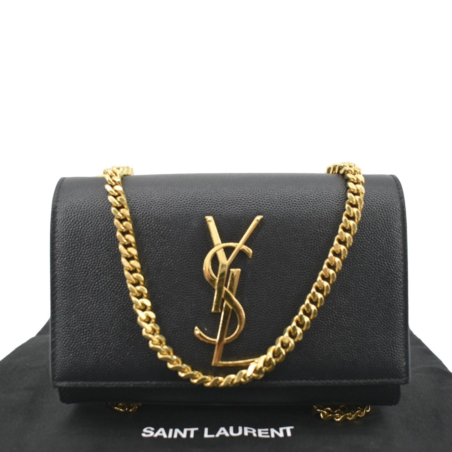 YSL Saint Laurent Yves Kate Shoulder Bag Leather Black