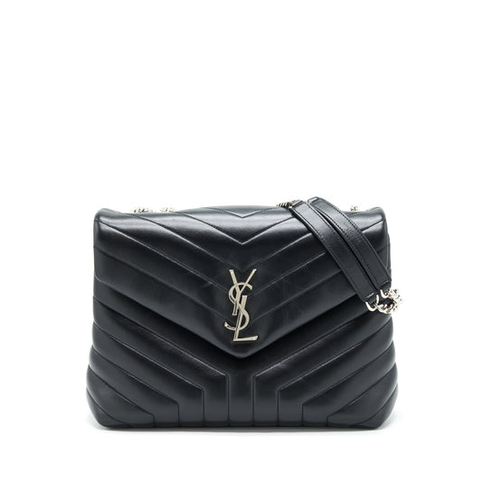 YSL Saint Laurent Loulou Purse Calfskin Travel Bag Black Medium