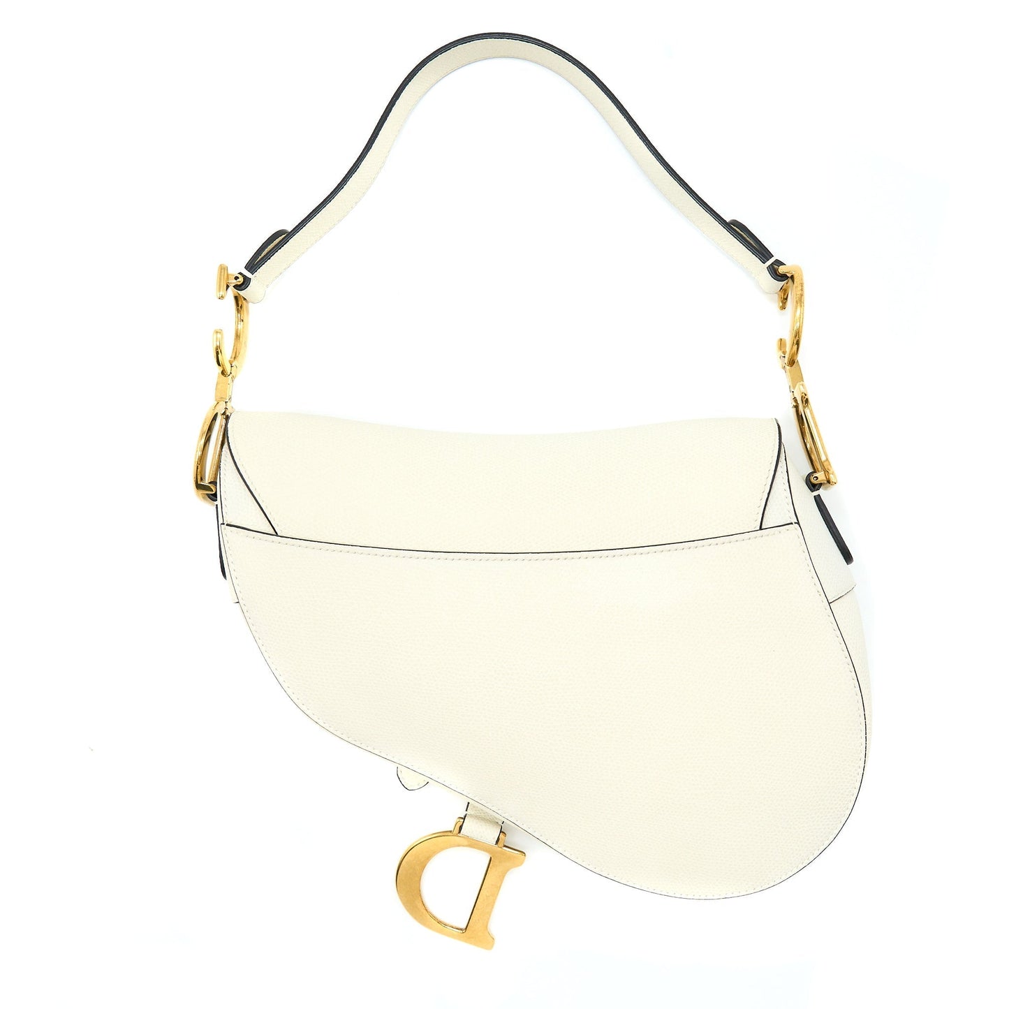 Dior Saddle Purse Calfskin Handbag White Medium Travel Bag