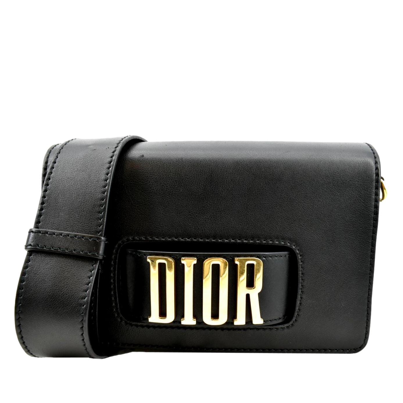 Dior Dio Evolution Calfskin Crossbody Bag Black Flap