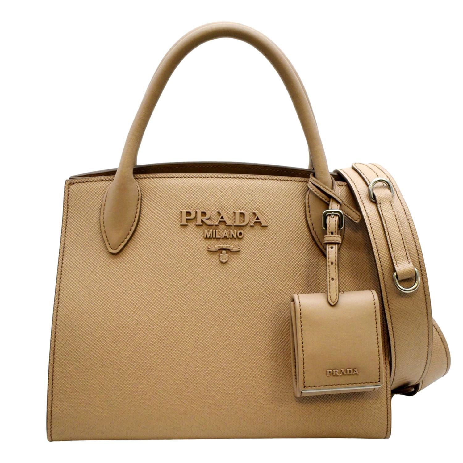 Monochrome Saffiano Tote Bag Dusty Leather Pink