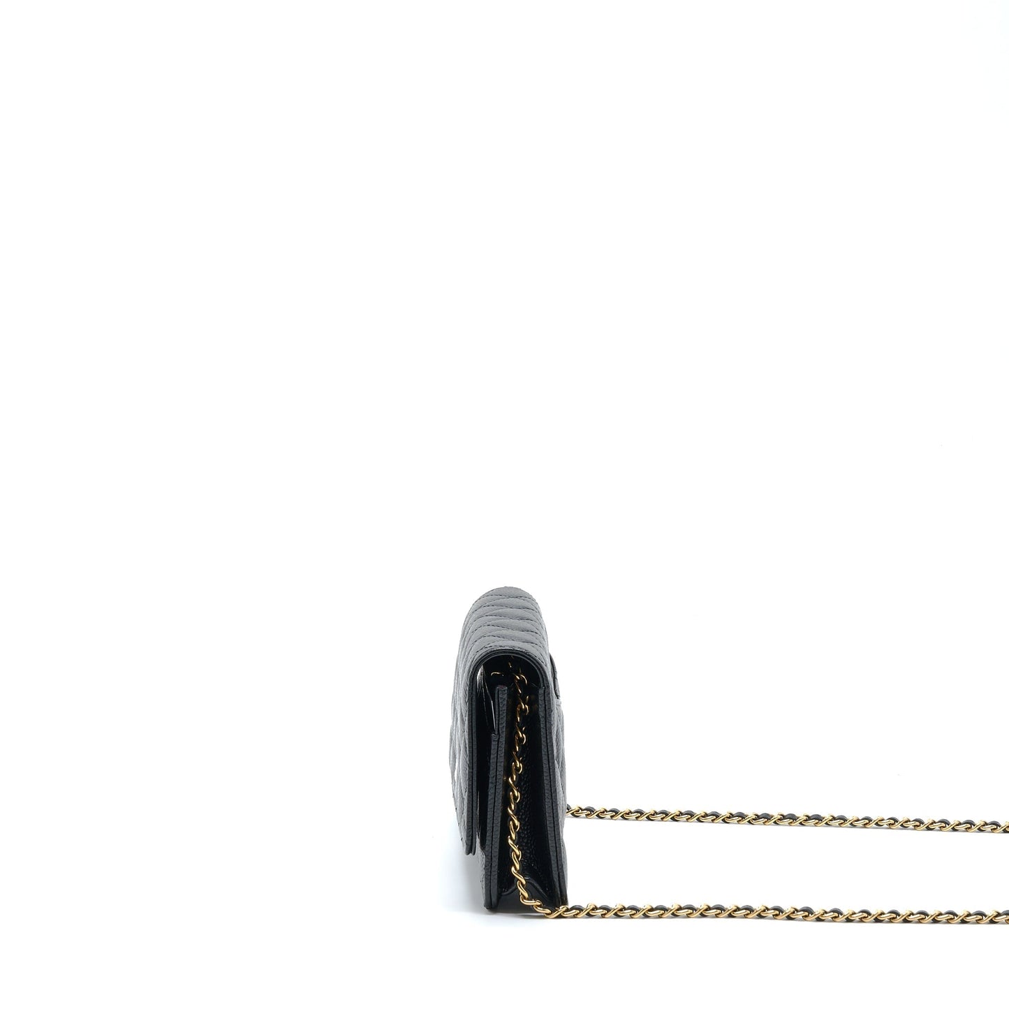 Chanel Classic On Caviar GHW Microchip Black Wallet Case