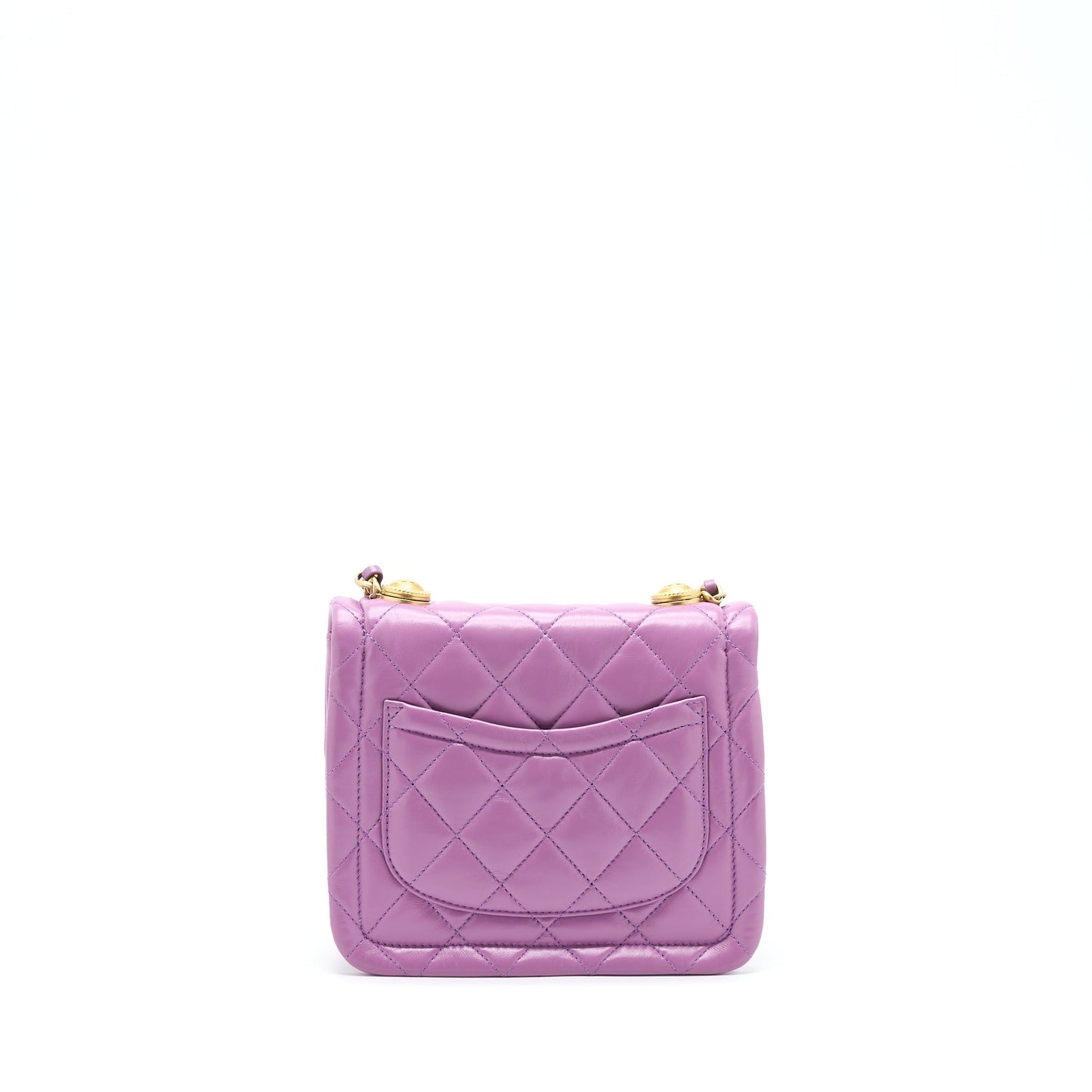 Chanel Square Flap Lambskin Light Purple Brushed Shoulder Bag