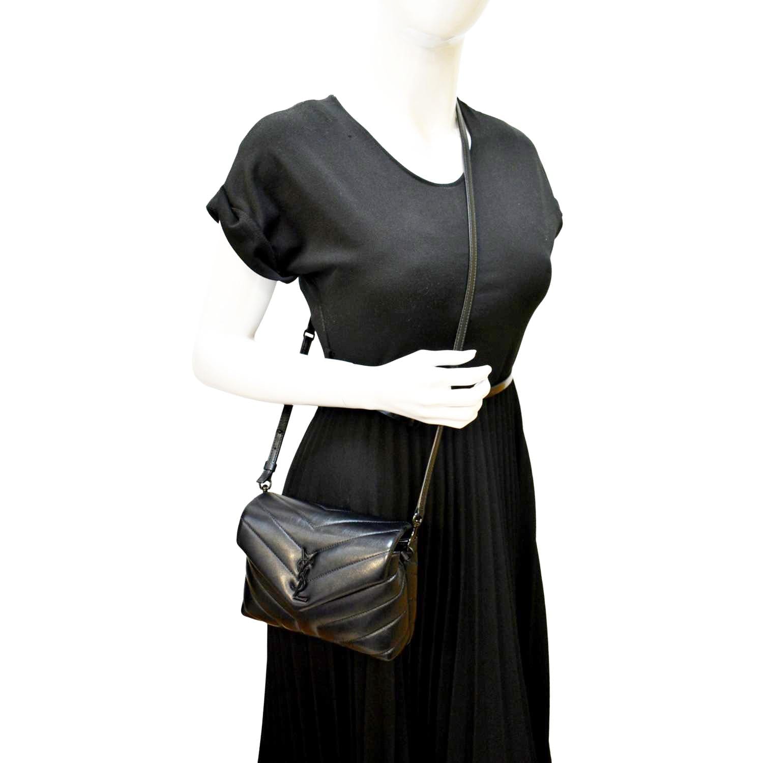 YSL Saint Laurent Yves Loulou Crossbody Bag Leather Matelasse Black Loulou Toy 2