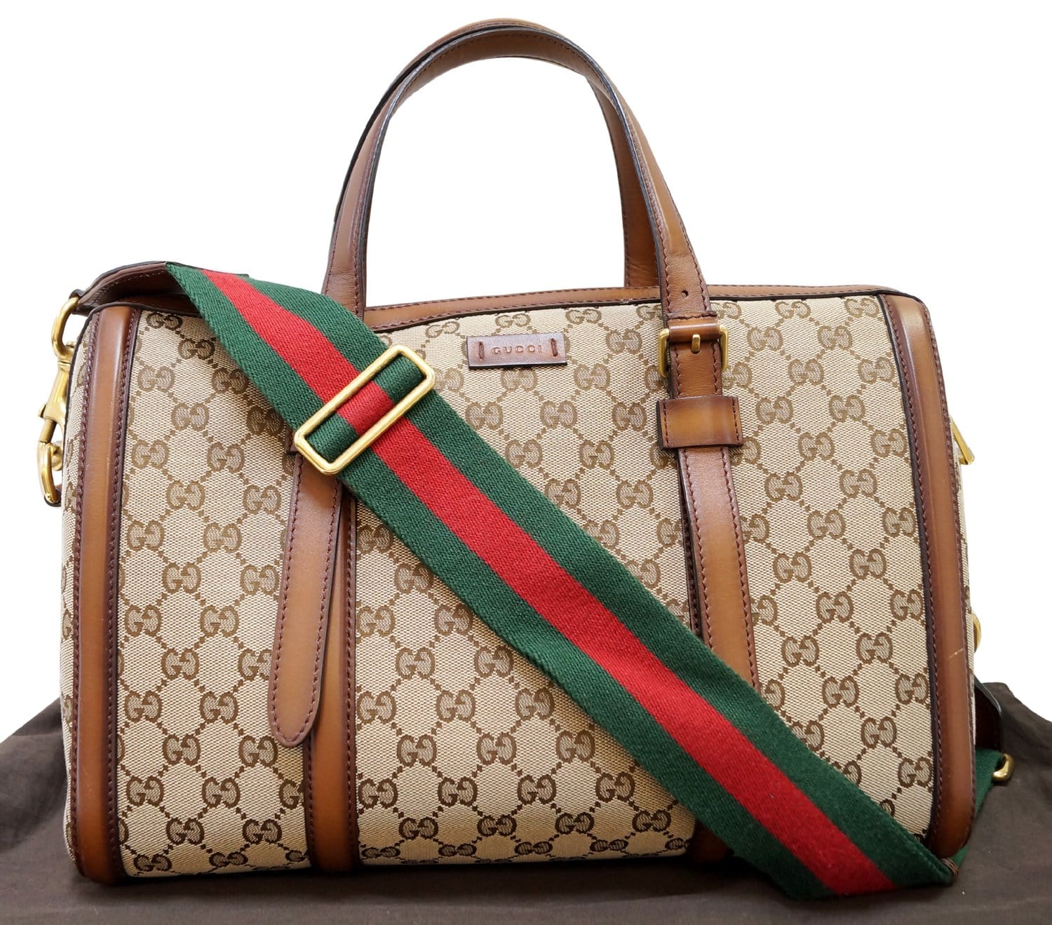 Gucci Lady Web Original Boston Bag Canvas Shoulder Bag