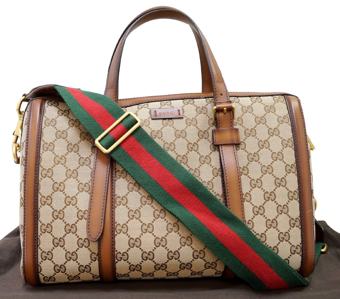 Gucci Lady Web Boston Bag Canvas Shoulder Bag