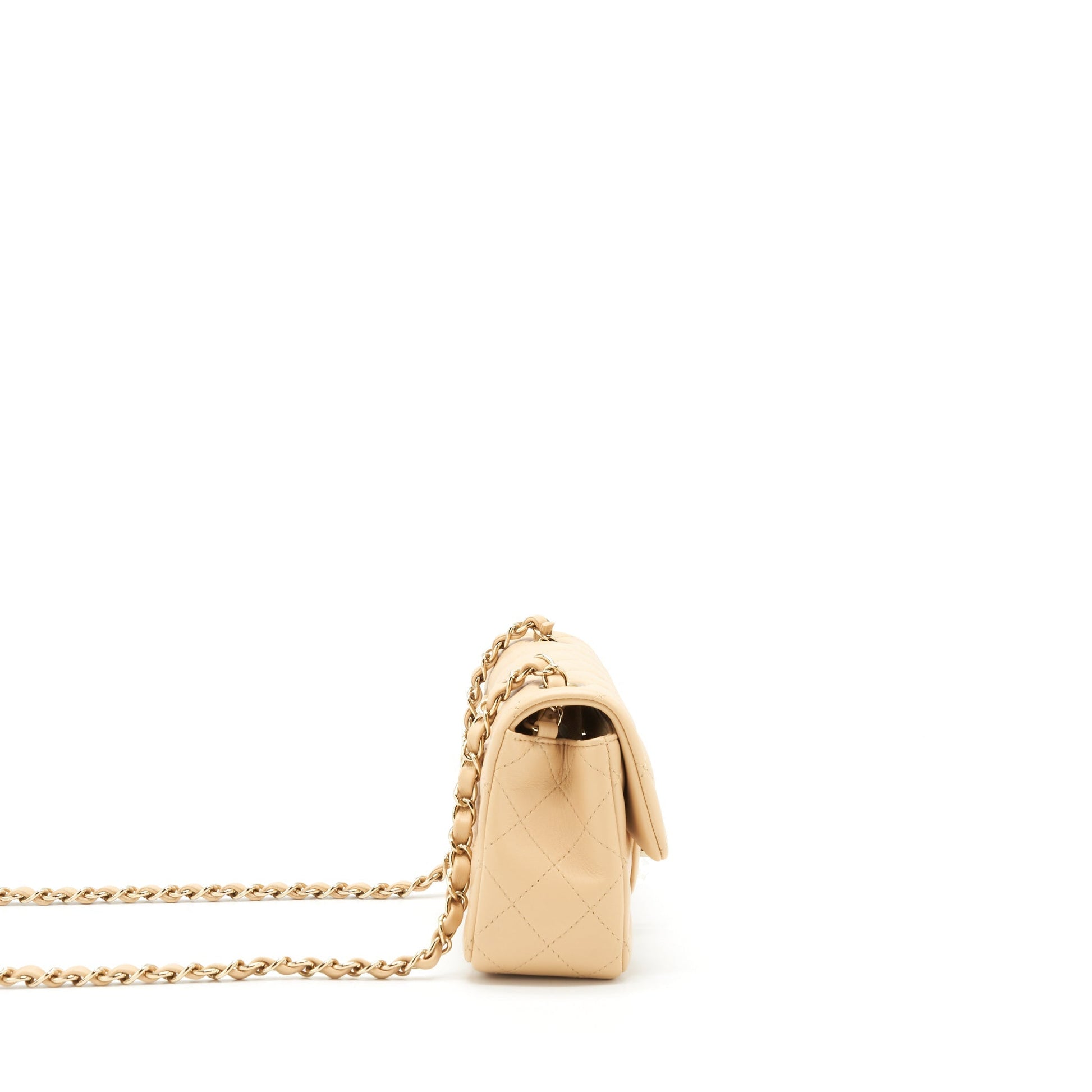 Chanel Rectangular Lambskin Light LGHW Microchip Beige Mini Bag Lghwmicrochip 1