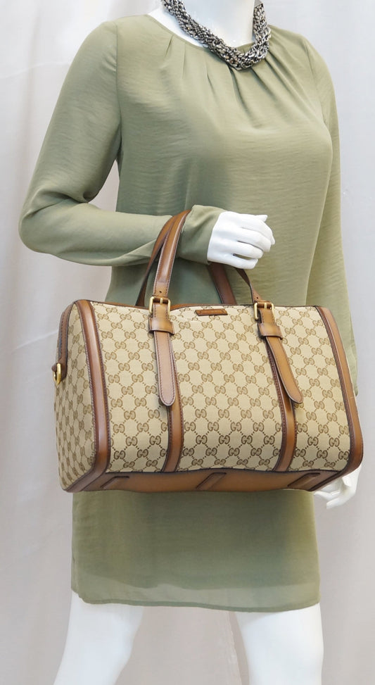 Gucci Lady Web Original Boston Bag Canvas Shoulder Bag