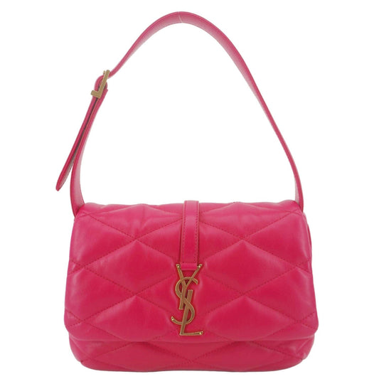 YSL Saint Laurent Yves Le Hobo Bag Leather Quilted Pink