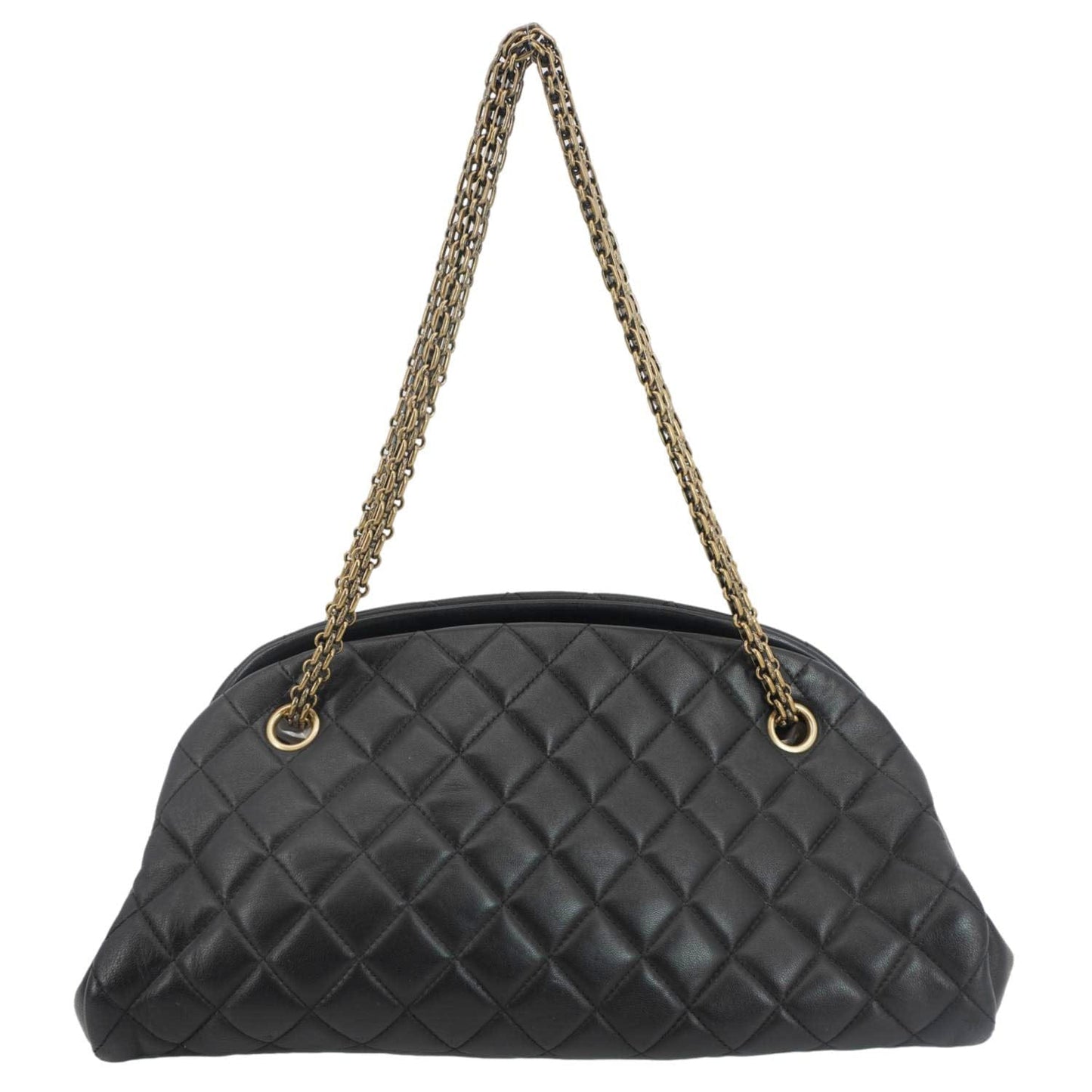 Chanel Just Mademoiselle Bowling Quilted Leather Black Travel Bag