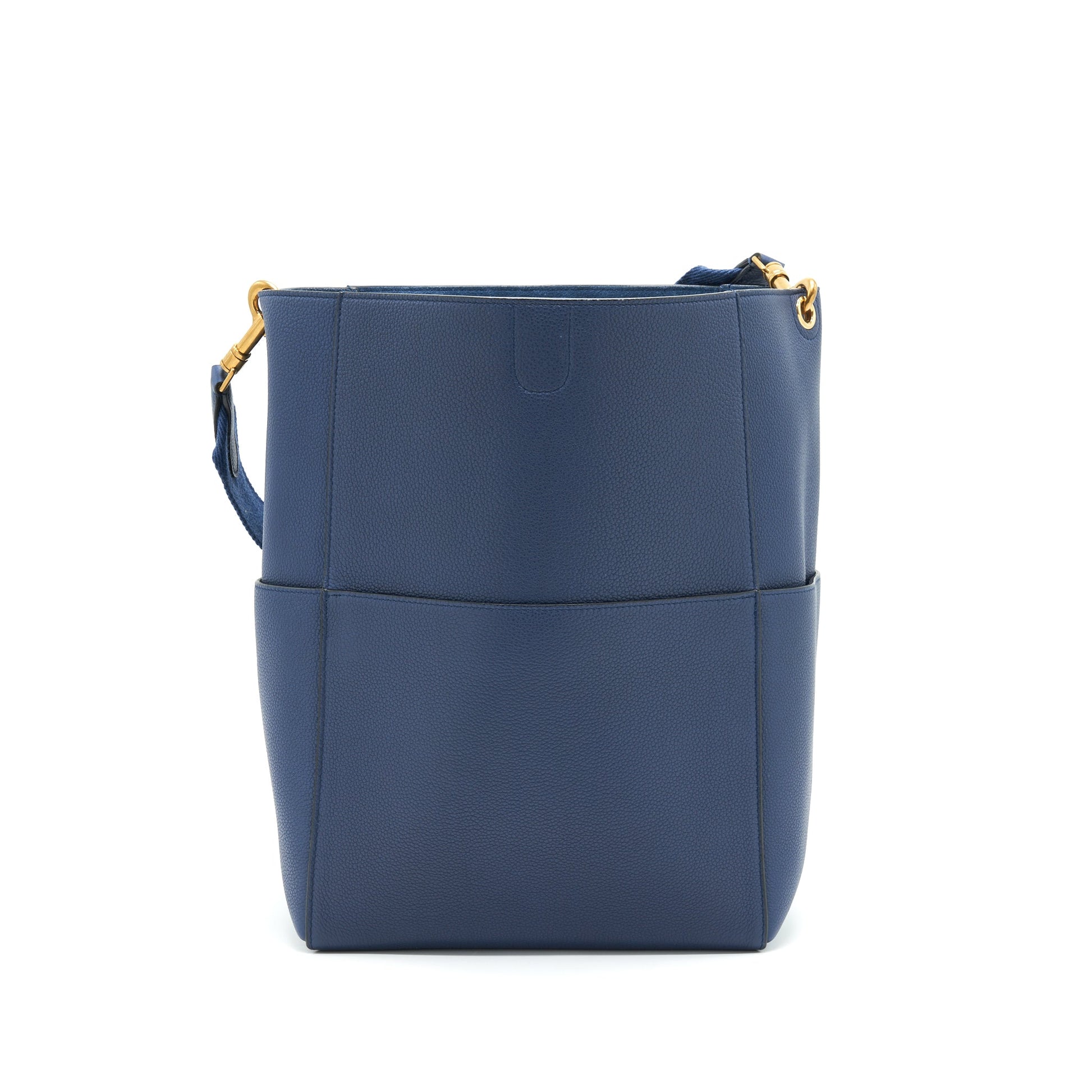Celine Sangle Purse Navy New Handbag Logo Bucket Bucket Bag