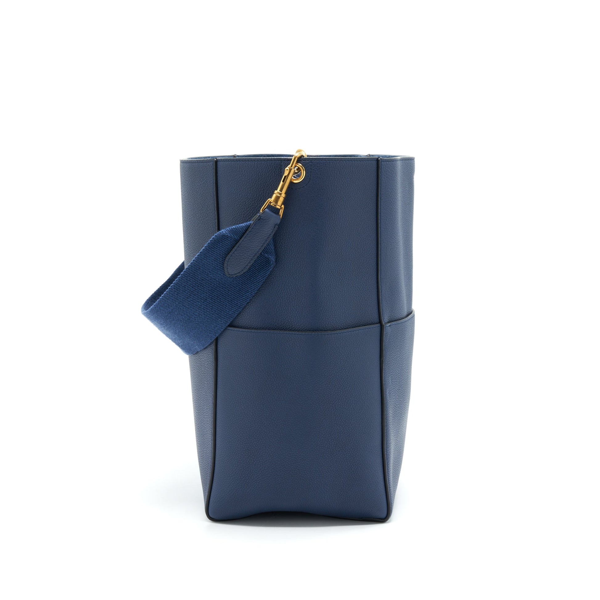 Celine Sangle Purse Navy New Handbag Logo Bucket Bucket Bag
