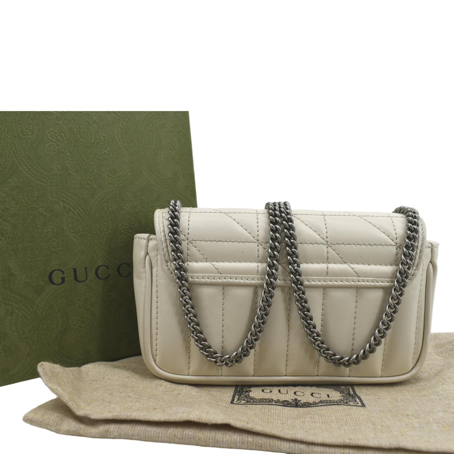 Gucci Marmont Super Mini Shoulder Bag Leather Matelasse Mini White