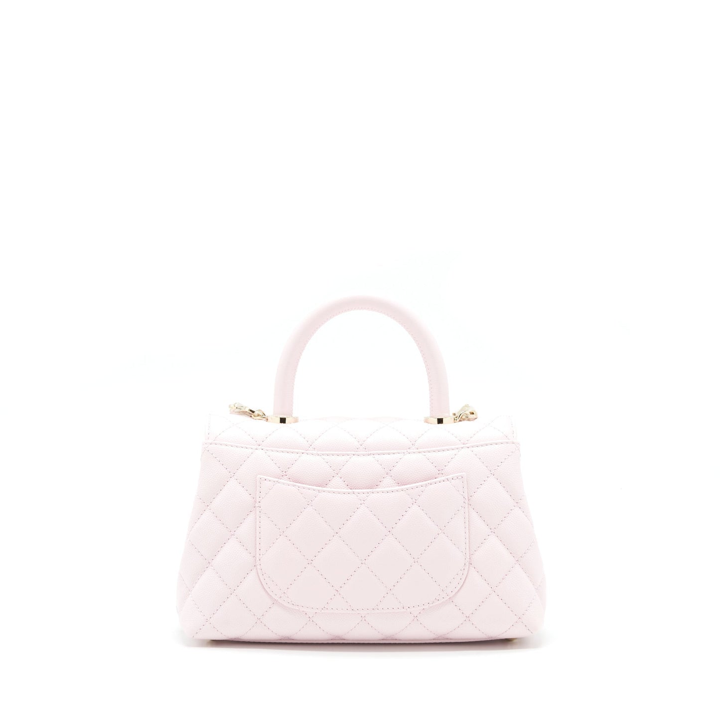 Chanel 22P Coco Handle Caviar Light LGHW Pink Small Handbag Microchip 1